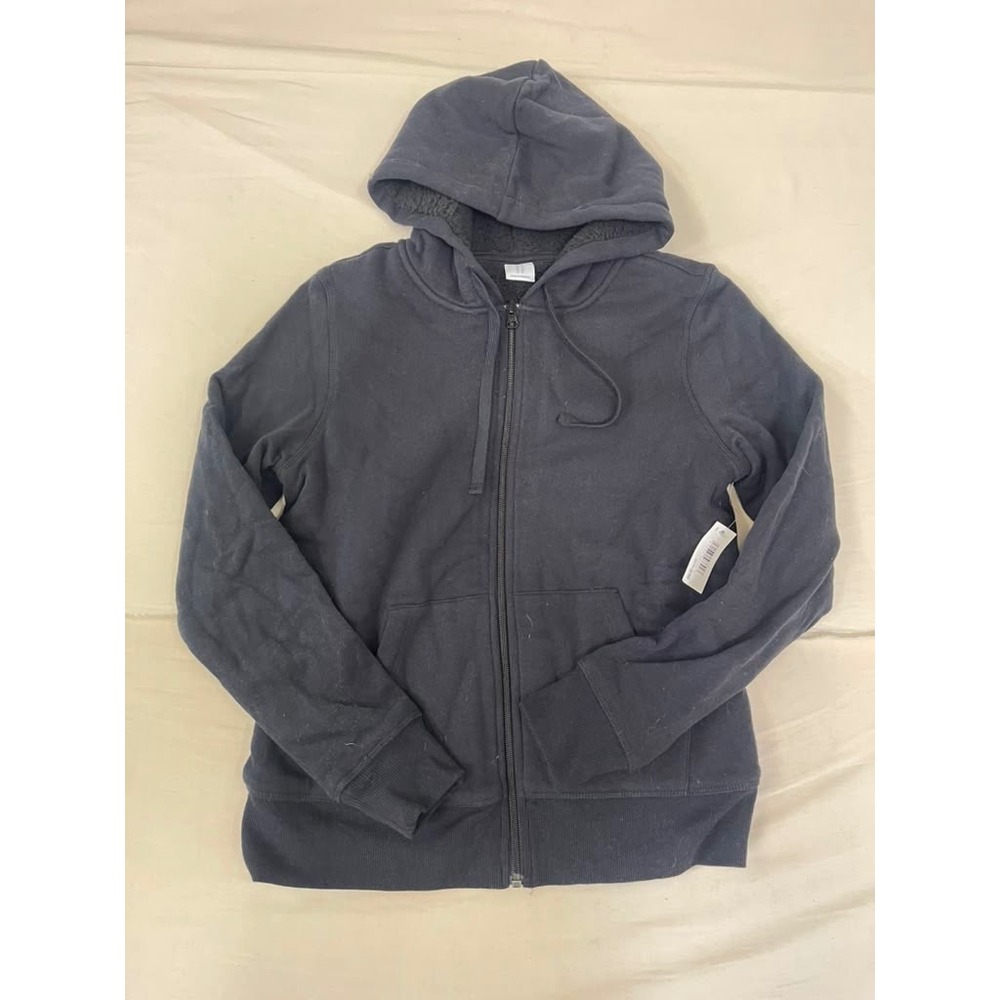 Amazon Essentials Womens Sherpa Lined Fleece Full-Zip Hoodie Black XS NEW